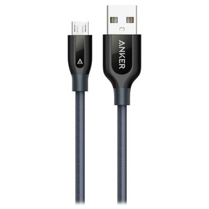 Кабель Anker PowerLine+ USB2.0 AM/Micro-BM Gray 1.8м (A81430A1) 469185 фото