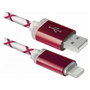 Кабель Defender ACH03-03LT USB2.0 AM/Apple Lightning 1м (87552) 469618 фото