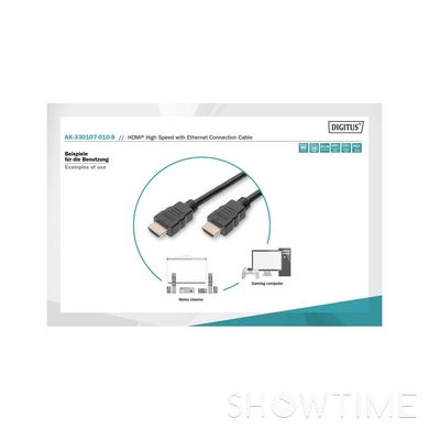 Digitus AK-330107-010-S — кабель HDMI UHD 4K, w/Ethernet, тип A M/M, 1 м 1-005088 фото