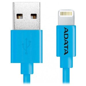 Кабель ADATA USB2.0 AM/Apple Lightning Blue 1м (AMFIPL-100CM-CBL) 469672 фото