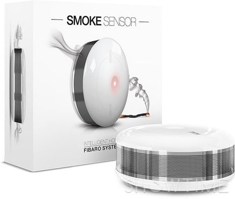 Умный датчик дыма Fibaro Smoke Sensor, Z-Wave, 3V CR123A, белый 436171 фото