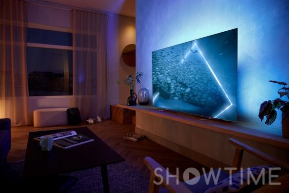 Philips 55OLED707/12 — ТБ 55", UHD, OLED, Smart TV, HDR, Ambilight, Android, 120 Гц, 70 Вт, Eth, Wi-Fi, Bluetooth, Silver 1-007281 фото