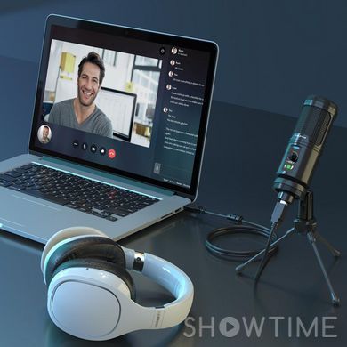 Настольный микрофон USB с шумоподавлением Cabletime + штатив трипод (CM10B) 1-010543 фото