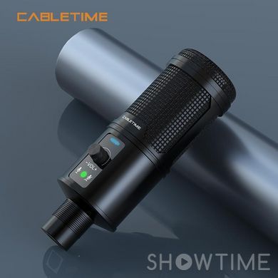 Настольный микрофон USB с шумоподавлением Cabletime + штатив трипод (CM10B) 1-010543 фото