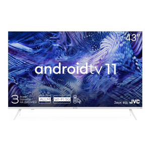 Kivi 43U750NW — Телевизор 43", UHD, Smart TV, HDR, Android, 60 Гц, 2x12 Вт, Wi-Fi, Bluetooth, Eth, White 1-007259 фото