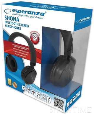 Esperanza Shona Black (EH217K) — Бездротові накладні Bluetooth навушники 1-009498 фото