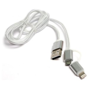 Кабель Powerplant USB2.0 AM/Apple Lightning/Micro-BM Gray 1м (KD00AS1289) 469140 фото