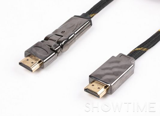 Кабель HDMI-HDMI 2m, M / M, v1.4, поворотний Viewcon VD-516-2M 444619 фото