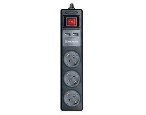 Фильтр питания Real-El RS-3 USB Charge 1-011248 фото