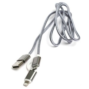 Кабель Powerplant USB2.0 AM/Apple Lightning/Micro-BM Silver 1м (KD00AS1290) 469141 фото