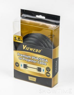 Кабель Premium VGA 5m 15M/15M с 2-мя ферритовыми оболочками Viewcon VC-VGA-015-5m 444644 фото