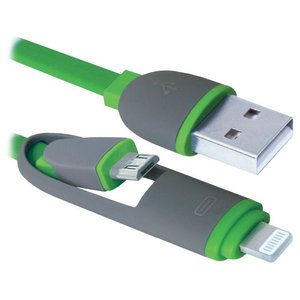 Кабель Defender 10-03BP USB2.0 AM/Apple Lightning/Micro-BM Blue 1м (87487) 469524 фото