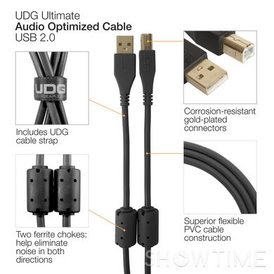 UDG Ultimate Audio Cable USB 2.0 A-B Green Straight 3m 538256 фото