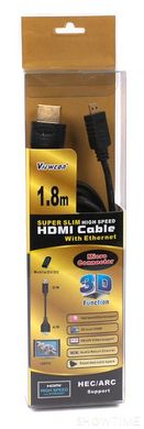 Кабель HDMI-micro HDMI A to D 1.8m, Viewcon VD- 058 1.8m 444639 фото