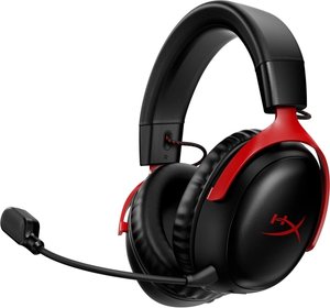 HyperX Cloud III Wireless Black/Red (77Z46AA) — Навушники геймерські бездротові повнорозмірні радіоканал 1-009406 фото