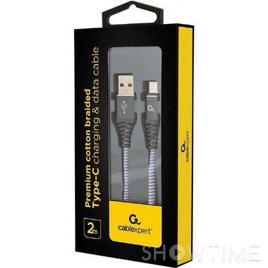 Кабель Cablexpert Premium USB2.0 AM/CM Gray 2м (CC-USB2B-AMCM-2M-WB2) 470427 фото
