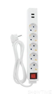Hama 00137350 &mdash; Подовжувач-фільтр мережевий 5xSchuko, 3x1.5мм кв, 2хUSB-A, 1.5м 1-009807 фото