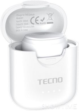 Tecno 4895180759475 — Бездротові навушники Bluetooth Minipods M1 Mono White 1-006266 фото