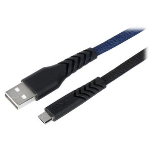 Кабель 2E USB2.0 AM/Micro-BM Black/Blue 1м (2E-CCMT-1MBL) 469527 фото