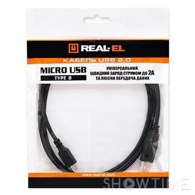 Кабель REAL-EL Pro USB2.0 AM/Micro-BM Black 0.6м (EL123500021) 470363 фото