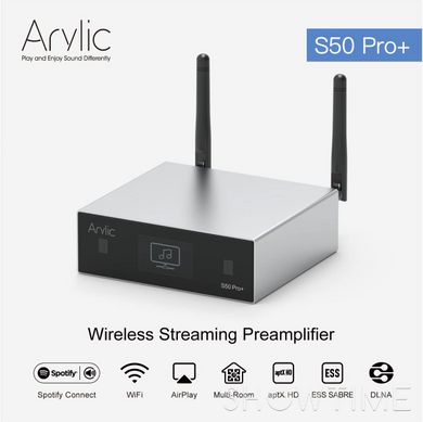 Arylic S50 Pro + Wireless Stereo Preamplifier — Стереопідсилювач 4 х 50 Вт, ЦАП, WiFi, Bluetooth 1-005994 фото