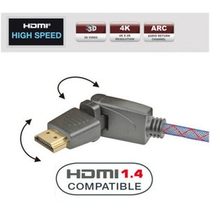 Кабель HDMI с изменяемым углом коннектора Real Cable HD-E-360 (HDMI-HDMI) Ethernet 2M00 1-000271 фото