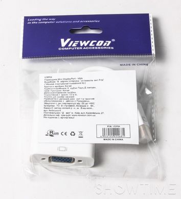 Переходник Mini DisplayPort-VGA female, 0.1m Viewcon VD-P04 444659 фото