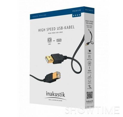 Кабель USB A - USB B Inakustik Premium USB A > B 2,0m 528145 фото