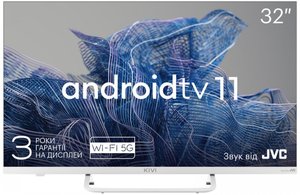 Kivi 32F750NW — ТБ 32", FHD, Smart TV, HDR, Android, 60 Гц, 2x8 Вт, Wi-Fi, Bluetooth, Eth, White 1-007273 фото