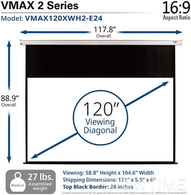 Проекційний екран Elite Screens VMAX2 120XWH2-E24 (16:9, 120", 265.7x149.4 см) 524817 фото