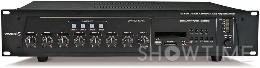 Трансляційний підсилювач потужності 180 Вт Work PA 190 USB/R 1-001323 фото