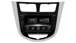 Автомобільна мультимедійна система з антибліковим 7 "HD дисплеєм 1024x600 для Hyundai Accent RB 2010-2015 Gazer CM5007-RB 525591 фото