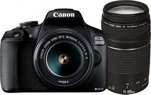 Фотоаппарат Canon EOS 2000D BK 18-55mm IS II IS + EF 75-300mm f/4-5.6 III USM Kit 2728C021AA 524090 фото