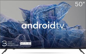 Kivi 50U740NB — Телевизор 50", UHD, Smart TV, HDR, Android, 60 Гц, 2x10 Вт, Wi-Fi, Bluetooth, Eth, Black 1-007275 фото