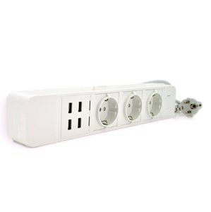 Сетевой фильтр Voltronic WiFi (ТВ-Т09/17464) 3 розетки, 4 USB, 2 м, White 1-011260 фото