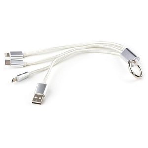 Кабель Vinga USB2.0 AM/Apple Lightning/Micro-BM Silver 0.2м (VRC121S) 469481 фото