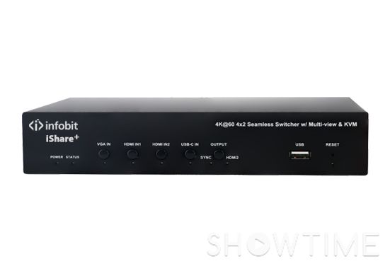 Презентаційна система (8 джерел на екрані) + комутатор 4x2 (HDMI, VGA, USB-C) Infobit iShare+ 542064 фото