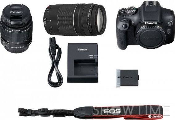 Фотоапарат Canon EOS 2000D BK 18-55mm IS II IS + EF 75-300mm f / 4-5.6 III USM Kit 2728C021AA 524090 фото