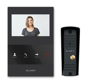 Комплект відеодомофона Slinex SQ-04 Black + Панель Slinex ML-16HR Black 498498 фото