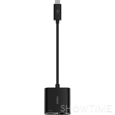 Адаптер Belkin USB-C - Ethernet 60W PD, black INC001BTBK 542896 фото