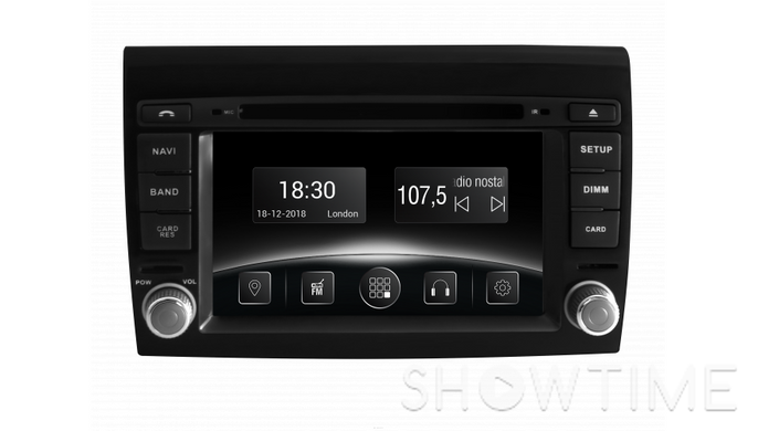 Автомобільна мультимедійна система з антибліковим 7 "HD дисплеєм 1024x600 для Fiat Bravo 198 2007-2015 Gazer CM5007-198 525746 фото