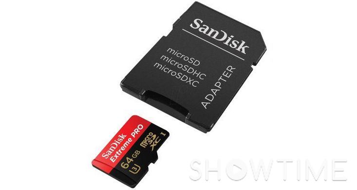 Карта памяти SanDisk 64GB Miсro-SDXC class 10 UHS-I U3 Extreme Pro V30 SD-адаптер 2603 1-001062 фото