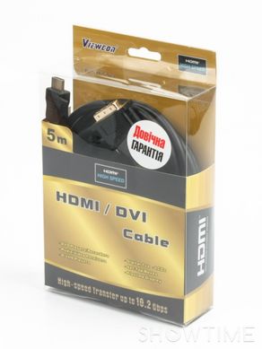 Кабель HDMI to DVI 18 + 1 5m, M / M, Viewcon VD-066-5M 444595 фото