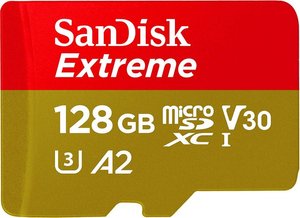 Карта пам'яті SanDisk 128GB Micro-SDXC Extreme A2 SD-адаптер SDSQXA1 1-001063 фото