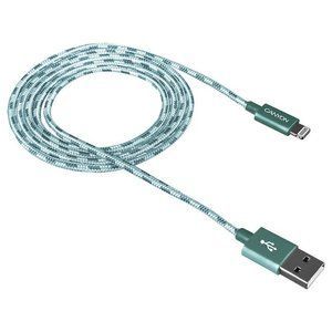 Кабель Canyon Charge & Sync Braided Apple Lightning Green 1м (CNE-CFI3G) 470382 фото