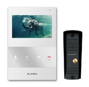 Комплект відеодомофона Slinex SQ-04M White + Панель Slinex ML-16HR Black 498507 фото