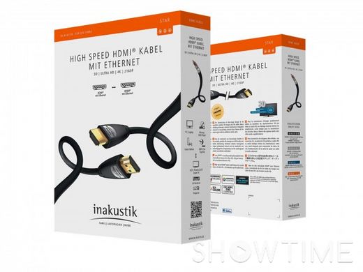 HDMI кабель Inakustik Star High Speed HDMI Cable with Ethernet 0,75m 528108 фото
