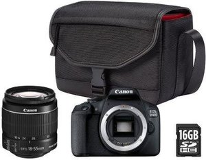 Цифр. фотокамера дзеркальна Canon EOS 2000D + об`єктив 18-55 IS II + сумка SB130 + картка пам`яти SD16GB 519040 фото