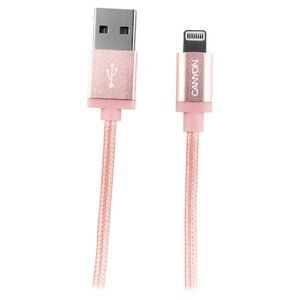 Кабель Canyon Charge & Sync MFI Braided Apple Lightning Rose Gold 0.96м (CNS-MFIC3RG) 470385 фото