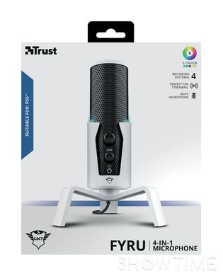 Trust 24257_TRUST — мікрофон GXT 258W Fyru USB 4-in-1 PS5 Compatible White 1-005714 фото